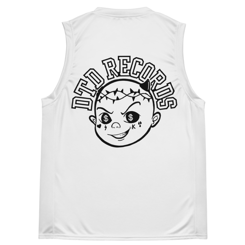 DTD RECORDS BASKETBALL JERSEY WHITE