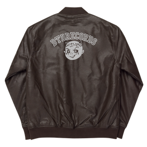 DTD RECORDS LEATHER BOMBER JACKET